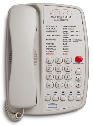 TeleMatrix 3002MWS Hotel Phone