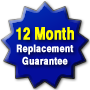 We offer a 12 month replacement guarantee on the products we sell.
